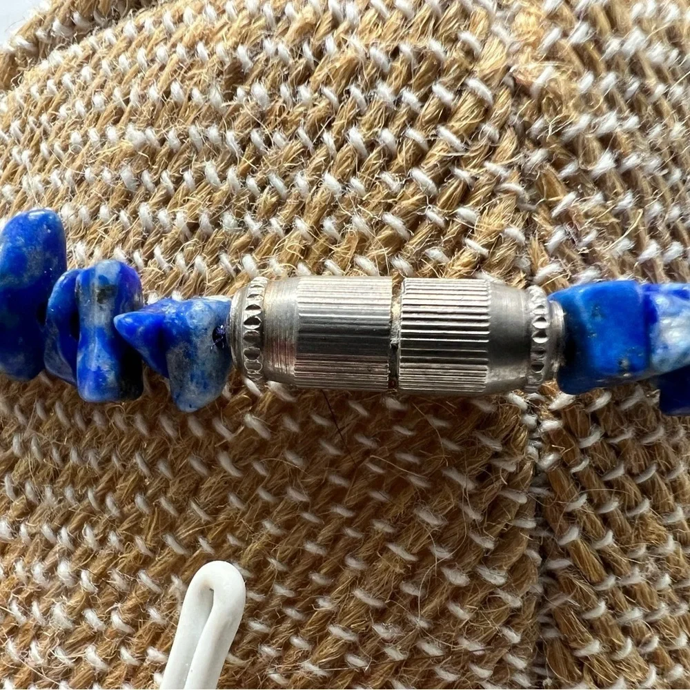 Vintage Necklace, Uncut Lapis Lazuli Necklace